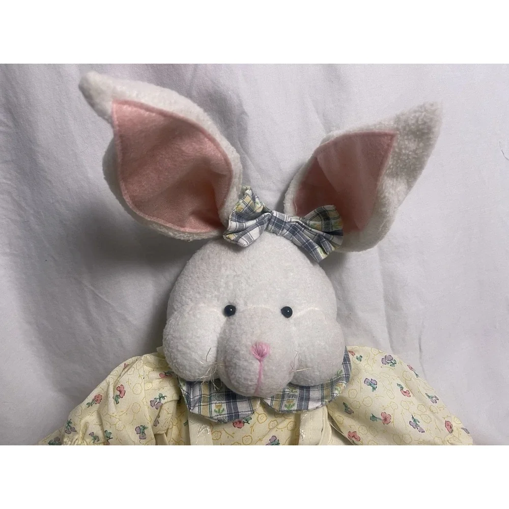 Vintage Easter Spring bunny cottage dress door stopper plush 18